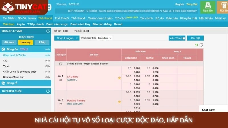 Nhà cái hội tụ vô số loại cược độc đáo, hấp dẫn