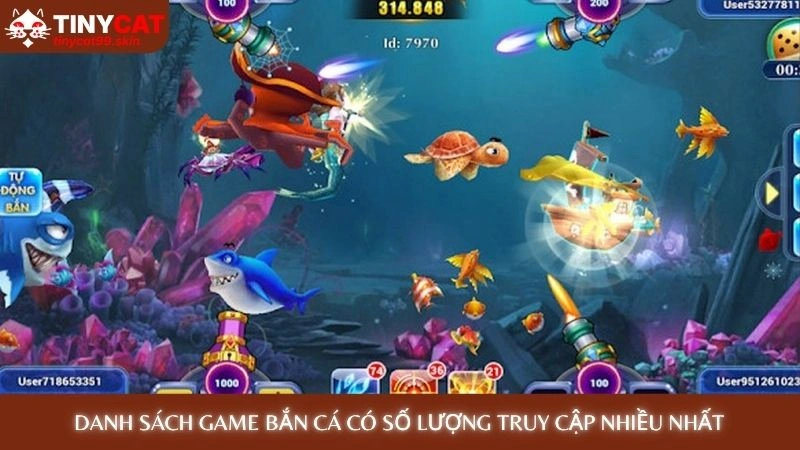 Danh sách game bắn cá có số lượng truy cập nhiều nhất